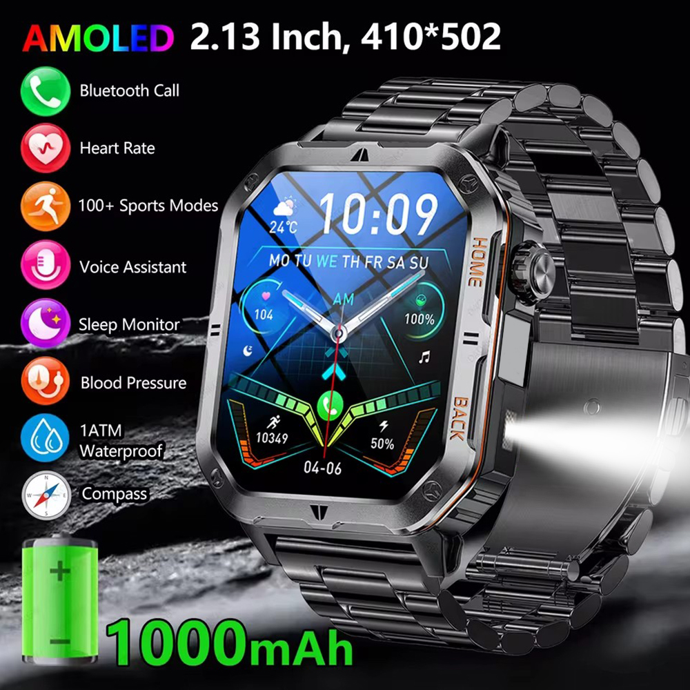 Outdoor Lighting Perspectives - New Smart Watch Men AMOLED Screen