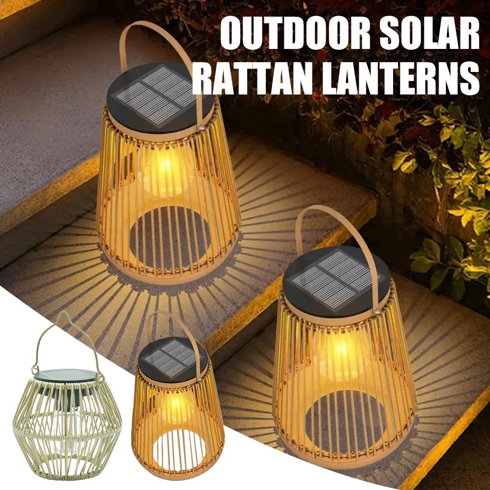 Outdoor Lighting Ip65 - IP65 Waterproof Solar Rattan Lantern Por