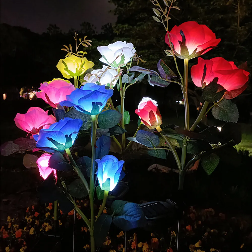 1PC Solar 5-Head Rose Flower L - Solar Path Light ulasan dan harga
