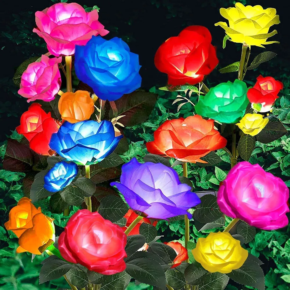 1PC Solar 5-Head Rose Flower L - Solar Path Light ulasan dan harga