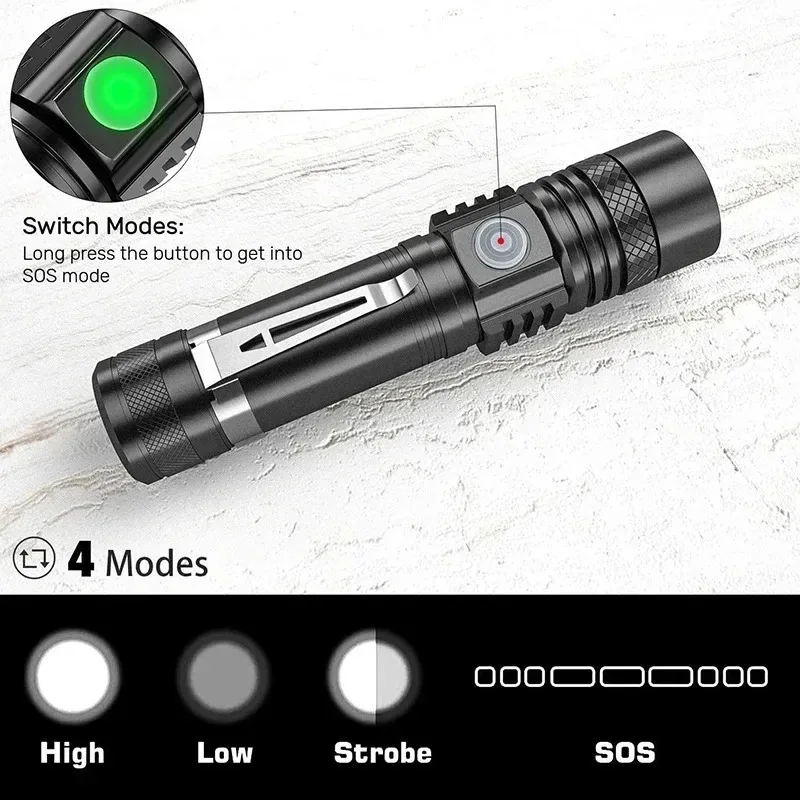 T6 LED Rechargeable Flashlight - Outdoor Lighting Landscape ulasan dan harga