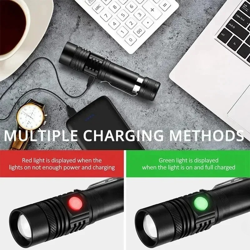 T6 LED Rechargeable Flashlight - Outdoor Lighting Landscape ulasan dan harga