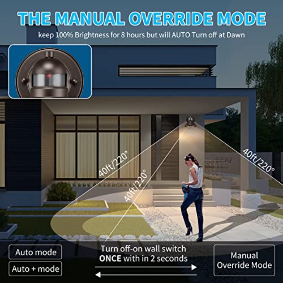 2 Pack Motion Sensor Outdoor L - Outdoor Lighting Sconce ulasan dan harga
