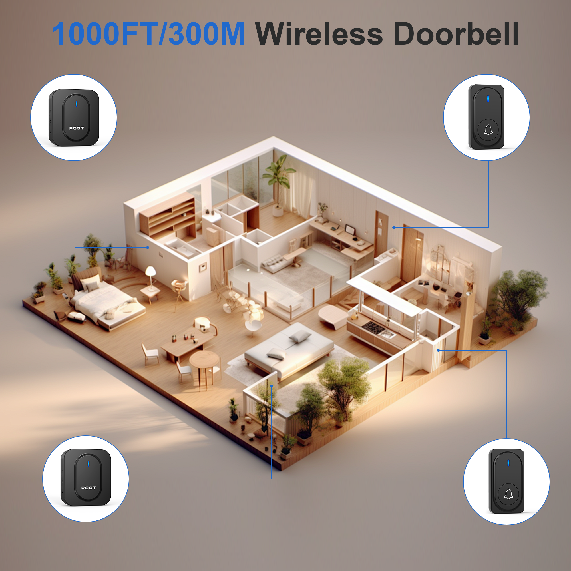 PGST Wireless Doorbell 36 Chim - Outdoor Lighting Wireless ulasan dan harga