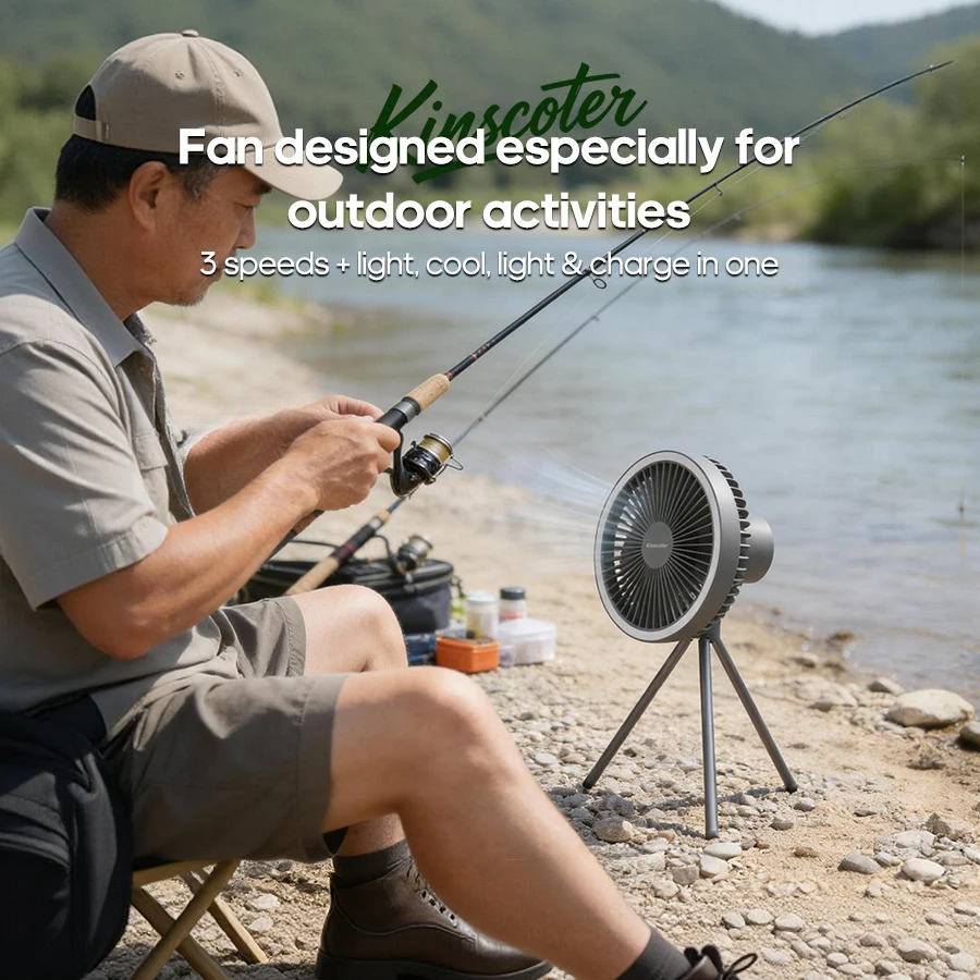 Portable Camping Fan With LED  - Outdoor Lighting Wireless ulasan dan harga