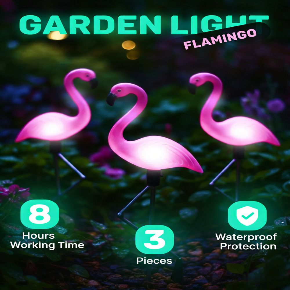 3Pcs Solar Powered Flamingo Gr - Solar Path Light ulasan dan harga
