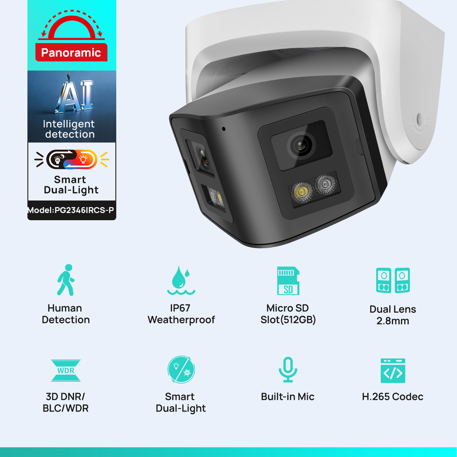 Vikylin 4MP Panoramic Smart Du - Outdoor Lighting Mains Powered ulasan dan harga