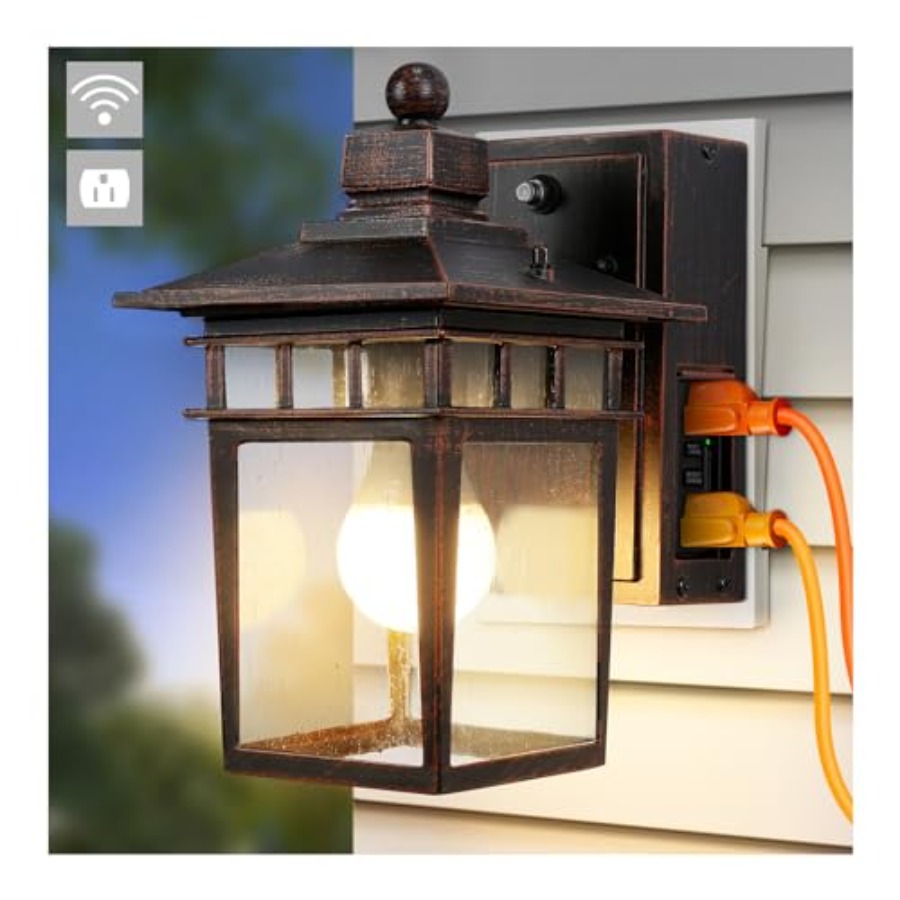 Outdoor Light with GFCI Outlet - Outdoor Lighting Sconce ulasan dan harga