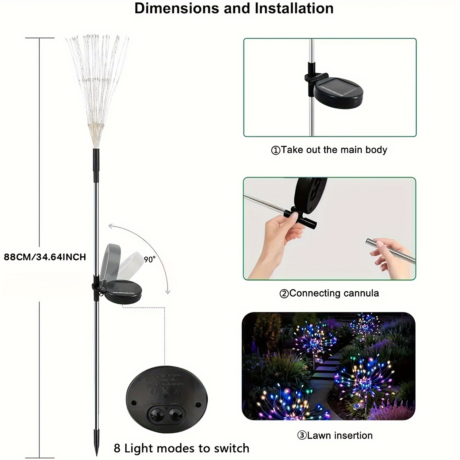 8-Mode Solar Firework Lights w - Outdoor Lighting For Photography ulasan dan harga