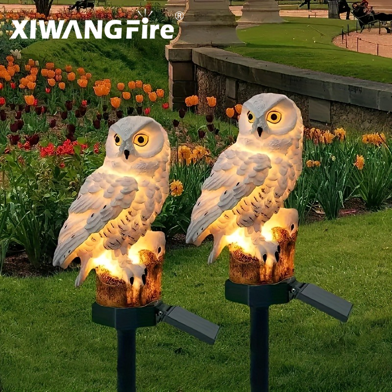 Solar Owl Statue Garden Light  - Zinc Outdoor Lighting ulasan dan harga