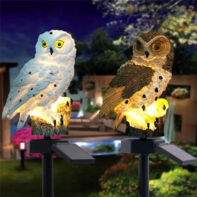 Solar Owl Statue Garden Light  - Zinc Outdoor Lighting ulasan dan harga