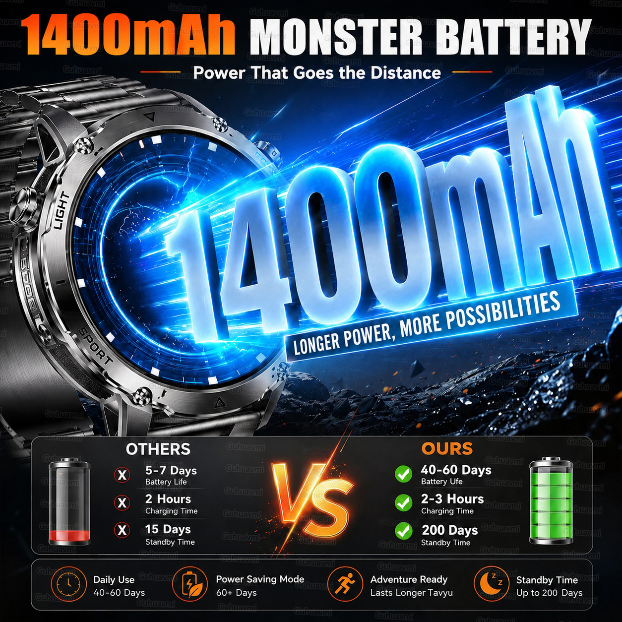1400mAh GPS Smart Watch Men 20 - Outdoor Lighting Perspectives ulasan dan harga