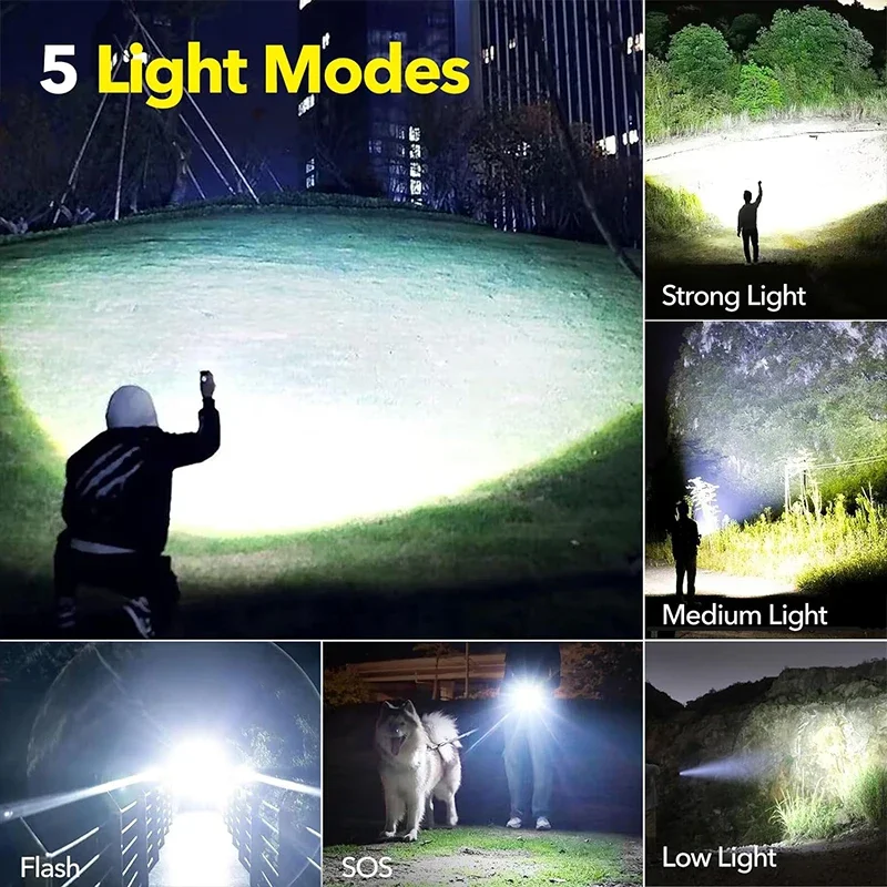 High Power LED Flashlight Rech - Outdoor Lighting Landscape ulasan dan harga
