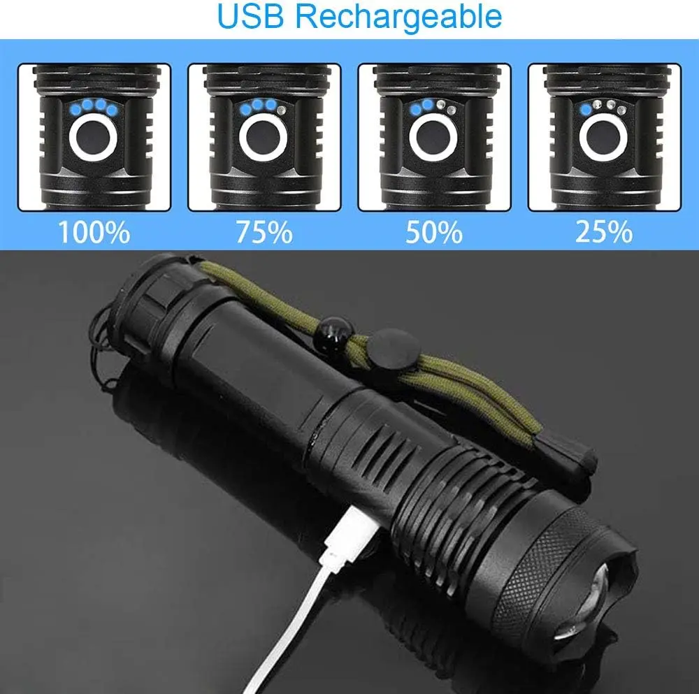 High Power LED Flashlight Rech - Outdoor Lighting Landscape ulasan dan harga